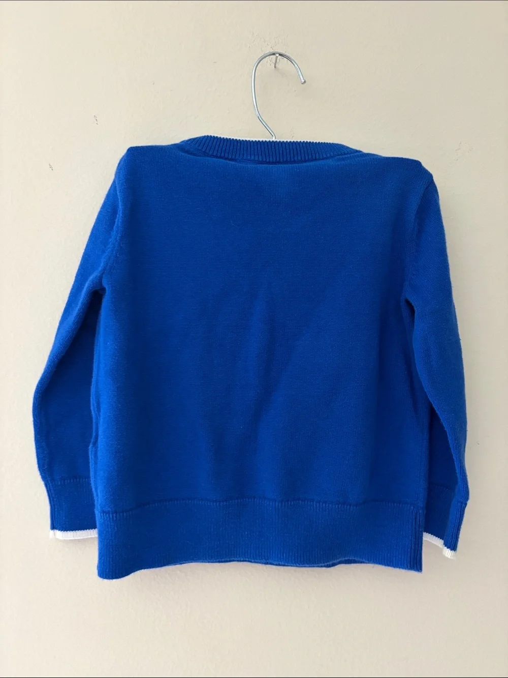 GAP Blue Monster Face Sweater with White Trim